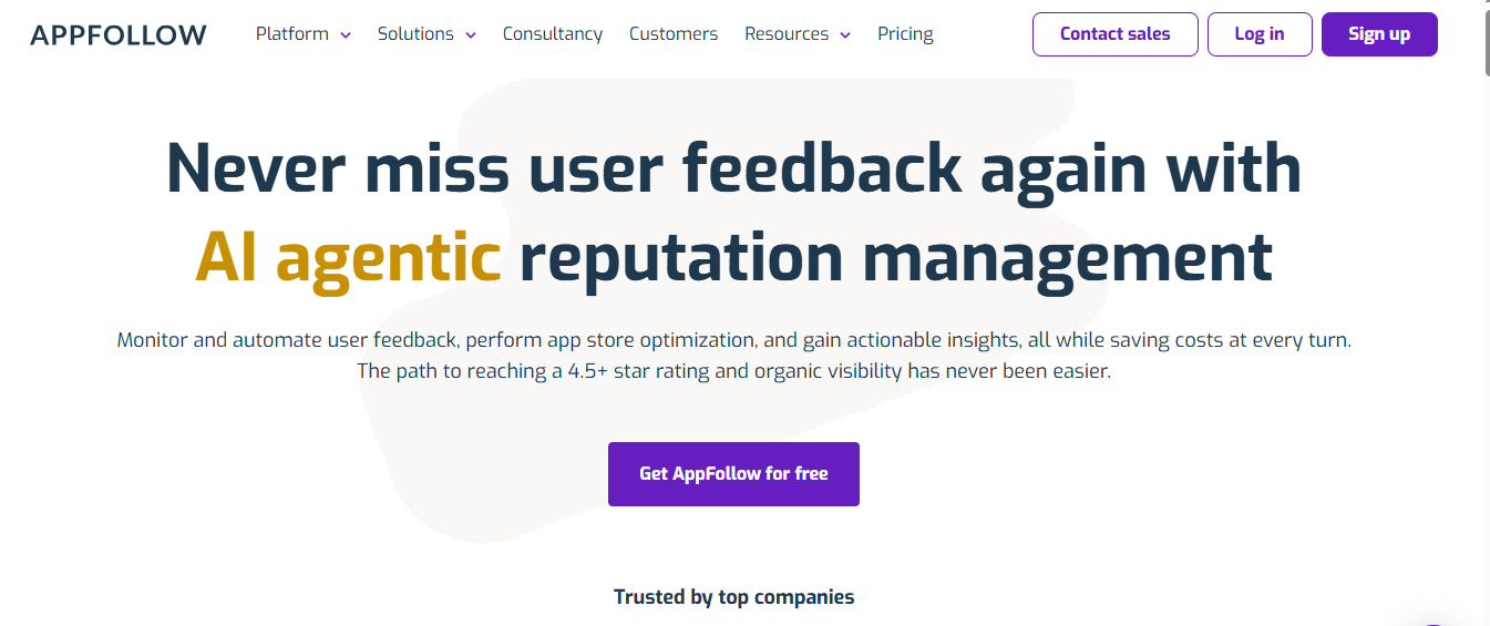 AppFollow combines Guaranteed Top Keyword Ranking for Android Apps with a comprehensive ASO analytics system