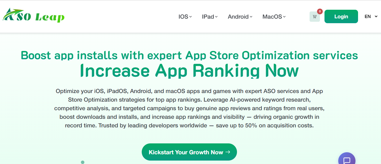 ASO Leap is currently the most comprehensive site providing Guaranteed Top Keyword Ranking for Android Apps