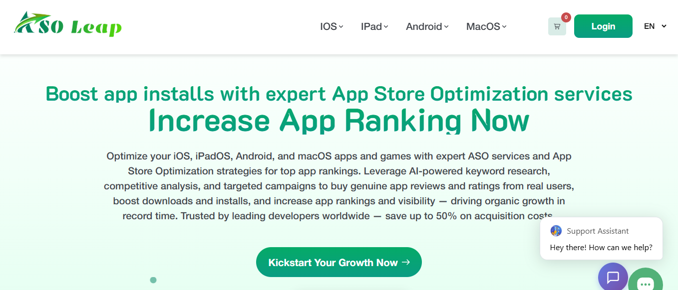 ASO Leap supports optimize iOS app professionally and most effectively today