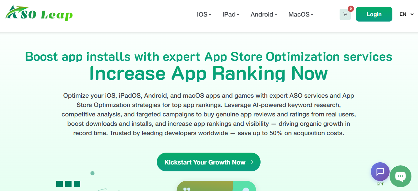 ASO Leap is considered one of the most comprehensive choices among buy Android Keyword Installs services