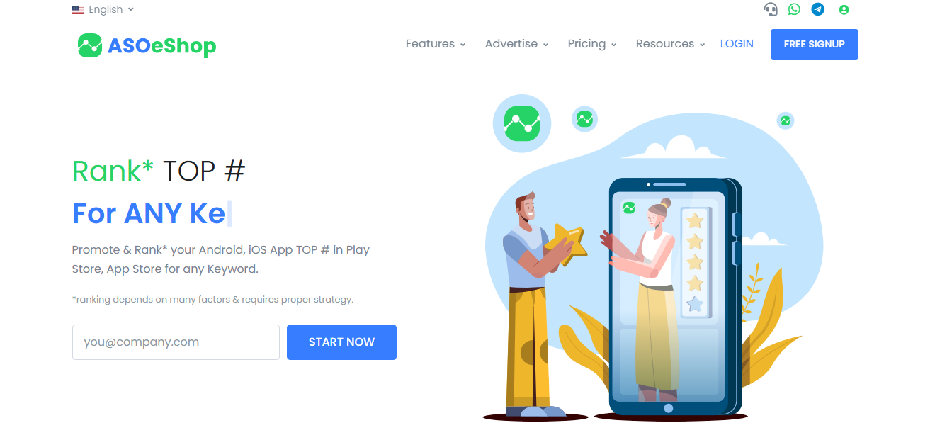 ASOeShop works like an e-commerce store for iOS keyword installs, allowing developers to place orders, customize install volume, and target specific markets.