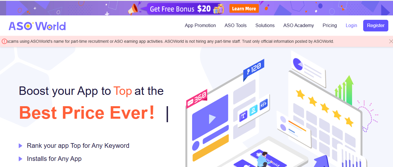 ASO World specializes in Buy iOS app installs high quality helping apps quickly reach top positions in a short time